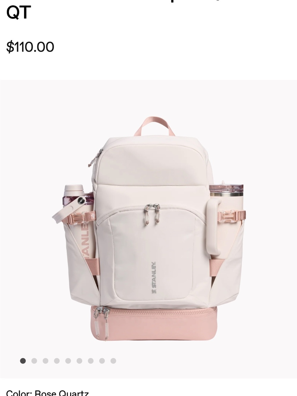 Stanley Women's Backpack in Rose Quartz and Cream